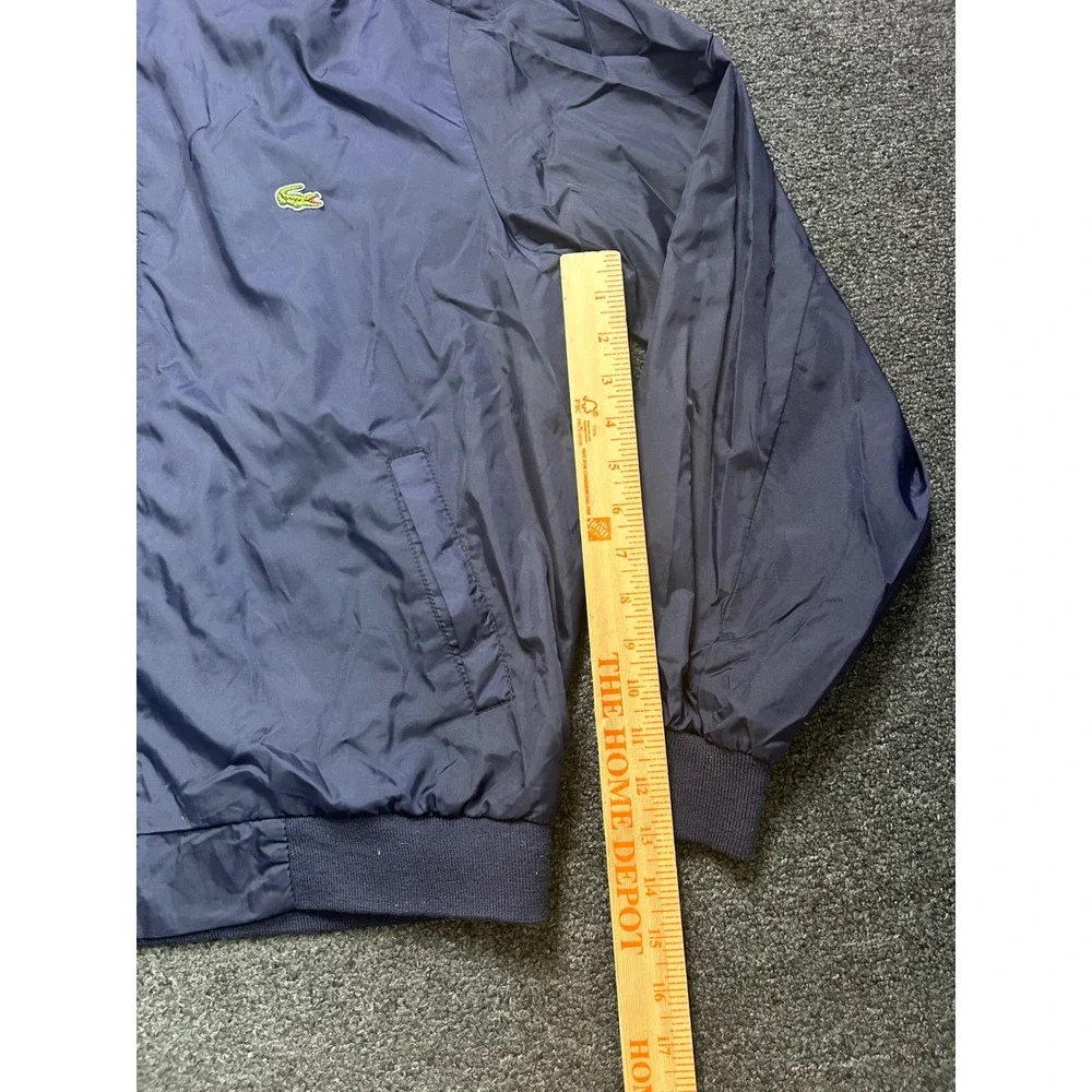 Vintage Izod Lacoste Windbreaker Jacket Navy Blue Mens Large Nylon Full Zip 90's